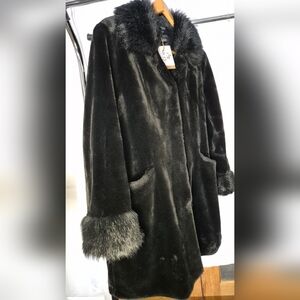 Utex Black Faux Fur Teddy Jacket